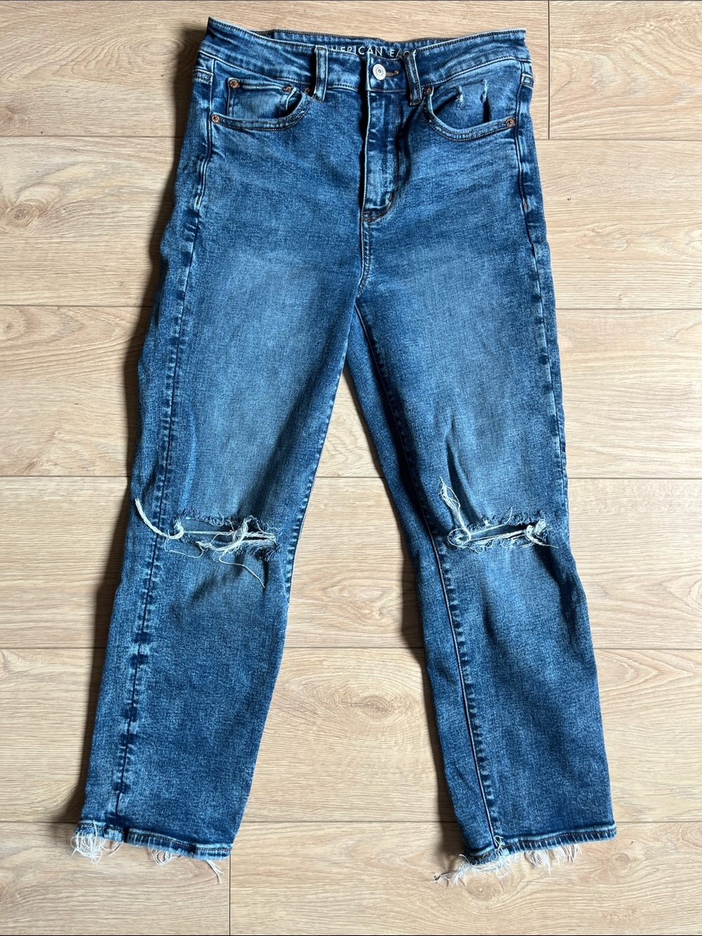 American Eagle Outfitters Blue Ripped Boyfriend Jeans